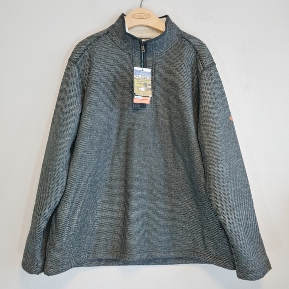 Orvis Men's Black Quarter Zip Fleece Lined Pullover Sweater Sz XXL - Picture 1 of 12